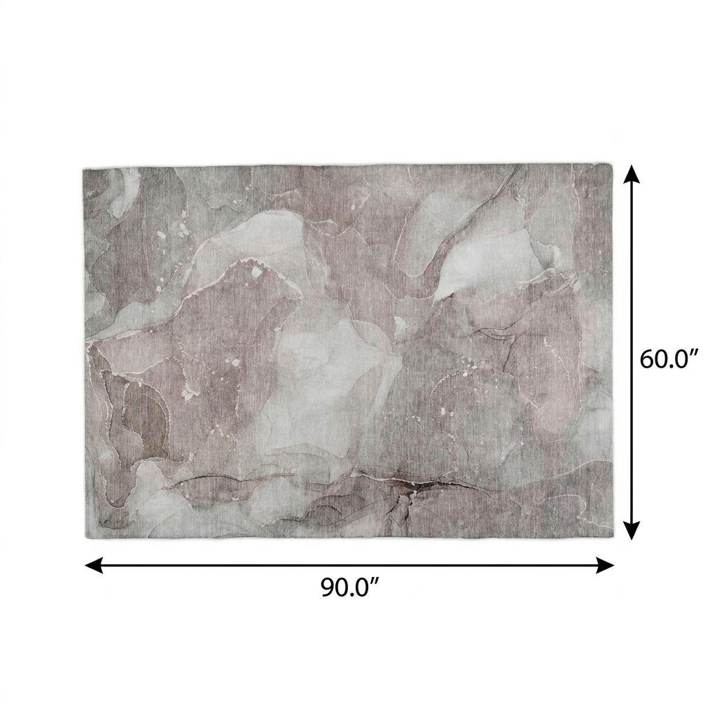 5' X 8' Taupe And Gray Abstract Shag Washable Area Rug With UV Protection - HomeRoots - Flyclothing LLC