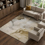 9' X 12' Beige And Brown Abstract Shag Washable Area Rug With UV Protection - HomeRoots - Flyclothing LLC