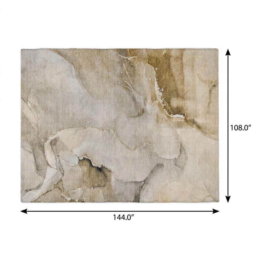 9' X 12' Beige And Brown Abstract Shag Washable Area Rug With UV Protection - HomeRoots - Flyclothing LLC