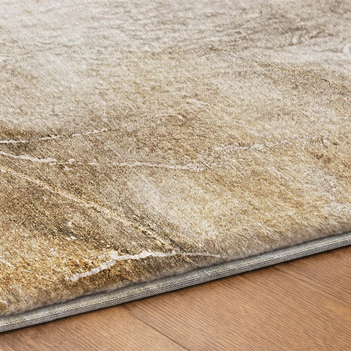 10' X 14' Beige And Brown Abstract Shag Washable Area Rug With UV Protection - HomeRoots - Flyclothing LLC