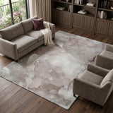 8' X 10' Taupe And Gray Abstract Shag Washable Area Rug With UV Protection - HomeRoots - Flyclothing LLC