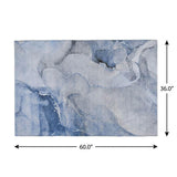3' X 5' Blue And Denim Blue Abstract Shag Washable Area Rug With UV Protection - HomeRoots - Flyclothing LLC