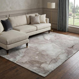 10' X 14' Taupe And Gray Abstract Shag Washable Area Rug With UV Protection - HomeRoots - Flyclothing LLC