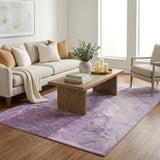 5' X 8' Lilac And Purple Abstract Shag Washable Area Rug With UV Protection - HomeRoots - Flyclothing LLC