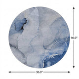 8' Blue And Denim Blue Abstract Shag Washable Round Rug With UV Protection - HomeRoots - Flyclothing LLC