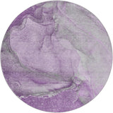 8' Lilac And Purple Abstract Shag Washable Round Rug With UV Protection - HomeRoots - Flyclothing LLC