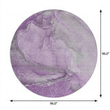 8' Lilac And Purple Abstract Shag Washable Round Rug With UV Protection - HomeRoots - Flyclothing LLC