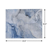 8' X 10' Blue And Denim Blue Abstract Shag Washable Area Rug With UV Protection - HomeRoots - Flyclothing LLC