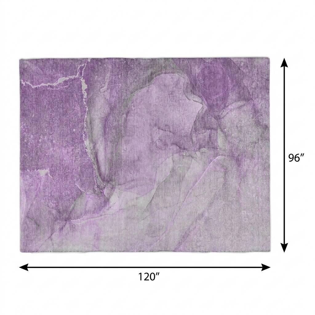 8' X 10' Lilac And Purple Abstract Shag Washable Area Rug With UV Protection - HomeRoots - Flyclothing LLC