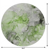 8' Green And Lime Green Abstract Shag Washable Round Rug With UV Protection - HomeRoots - Flyclothing LLC