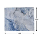 10' X 14' Blue And Denim Blue Abstract Shag Washable Area Rug With UV Protection - HomeRoots - Flyclothing LLC