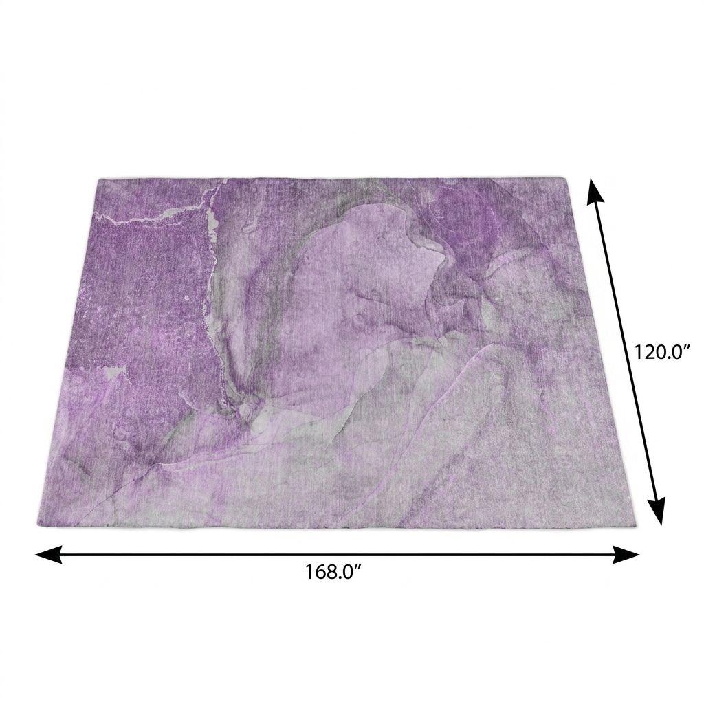 10' X 14' Lilac And Purple Abstract Shag Washable Area Rug With UV Protection - HomeRoots - Flyclothing LLC