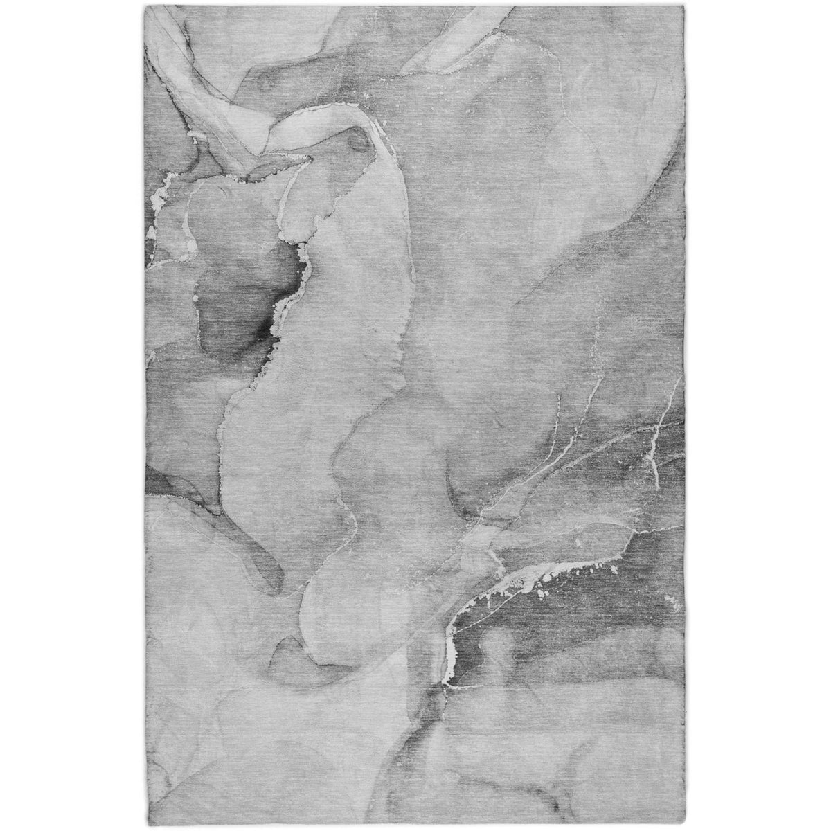 5' X 8' Gray And Silver Abstract Shag Washable Area Rug With UV Protection - HomeRoots - Flyclothing LLC
