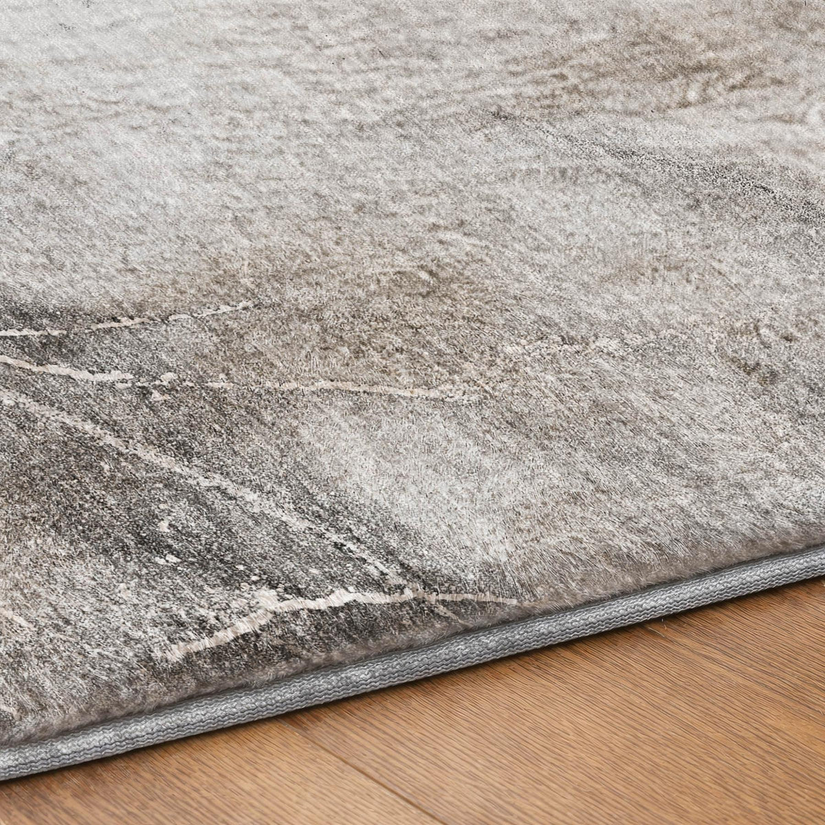 5' X 8' Gray And Silver Abstract Shag Washable Area Rug With UV Protection - HomeRoots - Flyclothing LLC