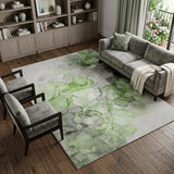 10' X 14' Green And Lime Green Abstract Shag Washable Area Rug With UV Protection - HomeRoots - Flyclothing LLC