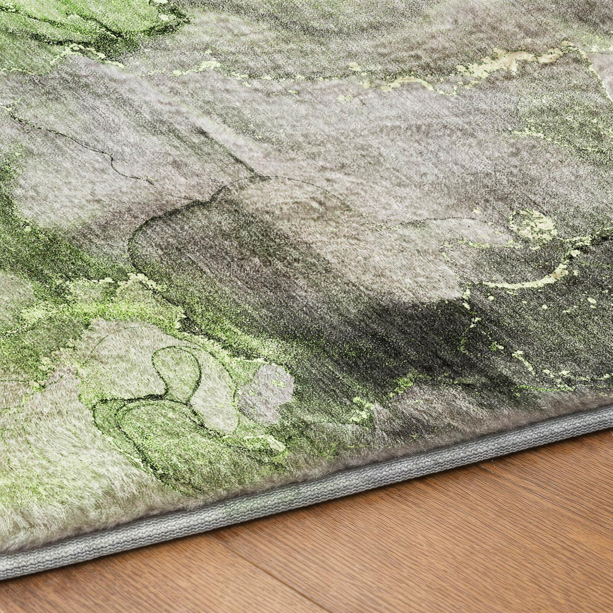10' X 14' Green And Lime Green Abstract Shag Washable Area Rug With UV Protection - HomeRoots - Flyclothing LLC