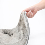 8' Gray And Silver Abstract Shag Washable Round Rug With UV Protection - HomeRoots - Flyclothing LLC