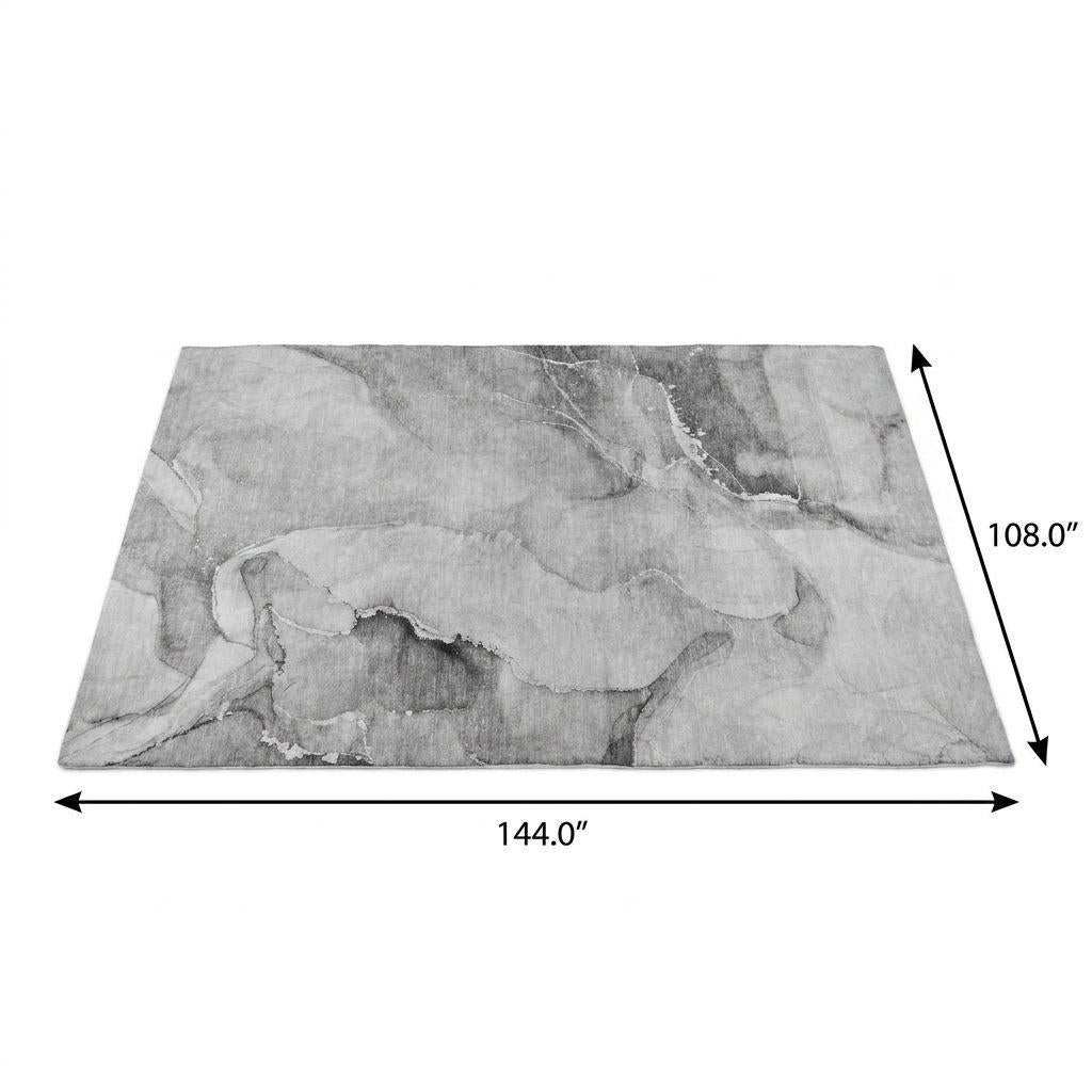 9' X 12' Gray And Silver Abstract Shag Washable Area Rug With UV Protection - HomeRoots - Flyclothing LLC