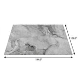 9' X 12' Gray And Silver Abstract Shag Washable Area Rug With UV Protection - HomeRoots - Flyclothing LLC