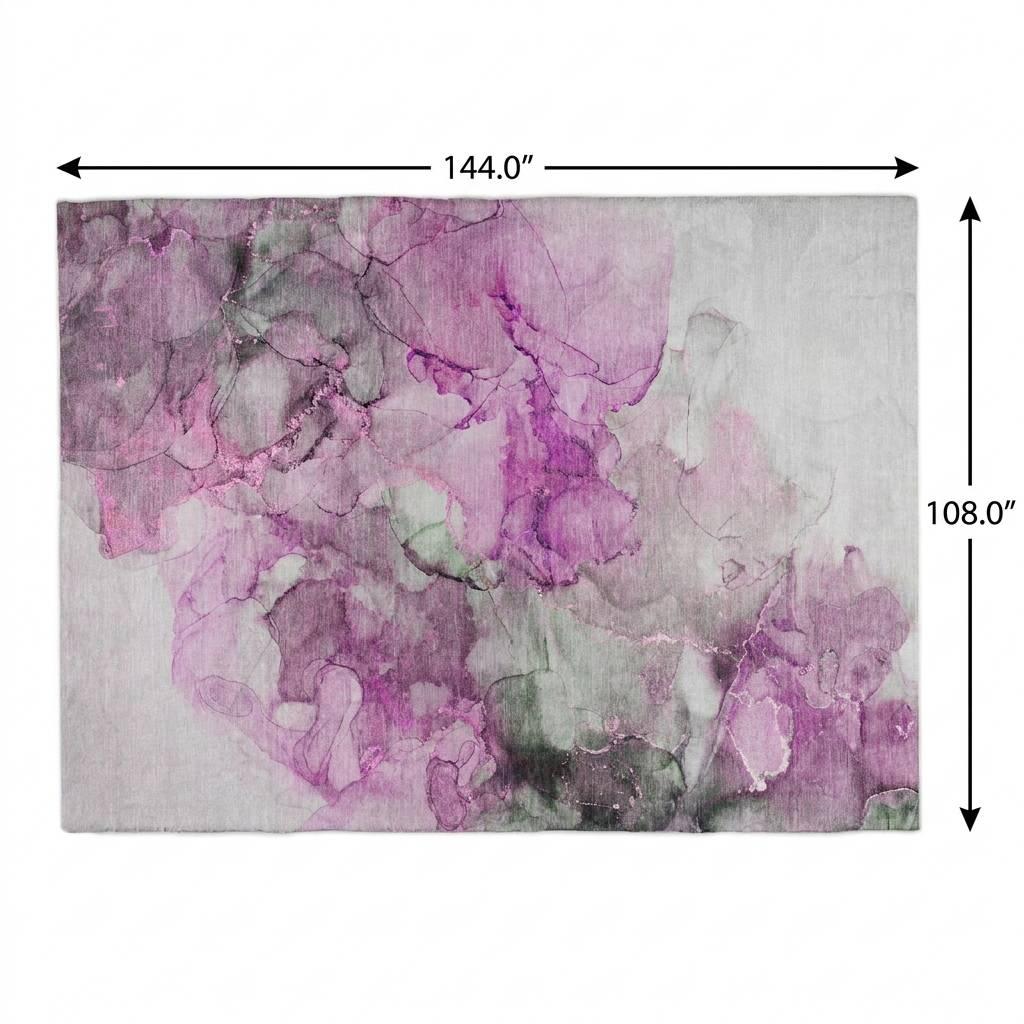 9' X 12' Pink And Blush Abstract Shag Washable Area Rug With UV Protection - HomeRoots - Flyclothing LLC