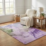 5' X 8' Purple And Lavender Abstract Shag Washable Area Rug With UV Protection - HomeRoots - Flyclothing LLC
