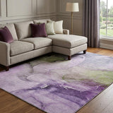 8' X 10' Purple And Lavender Abstract Shag Washable Area Rug With UV Protection - HomeRoots - Flyclothing LLC