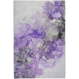 5' X 8' Purple And Lilac Abstract Shag Washable Area Rug With UV Protection - HomeRoots - Flyclothing LLC