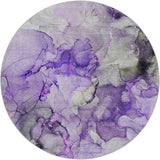 8' Purple And Lilac Abstract Shag Washable Round Rug With UV Protection - HomeRoots - Flyclothing LLC