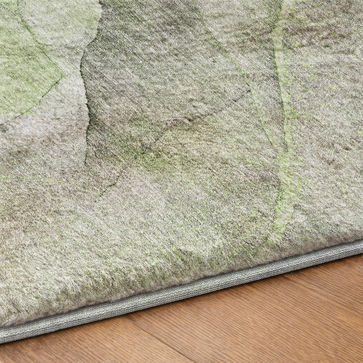 9' X 12' Olive Green And Green Abstract Shag Washable Area Rug With UV Protection - HomeRoots - Flyclothing LLC
