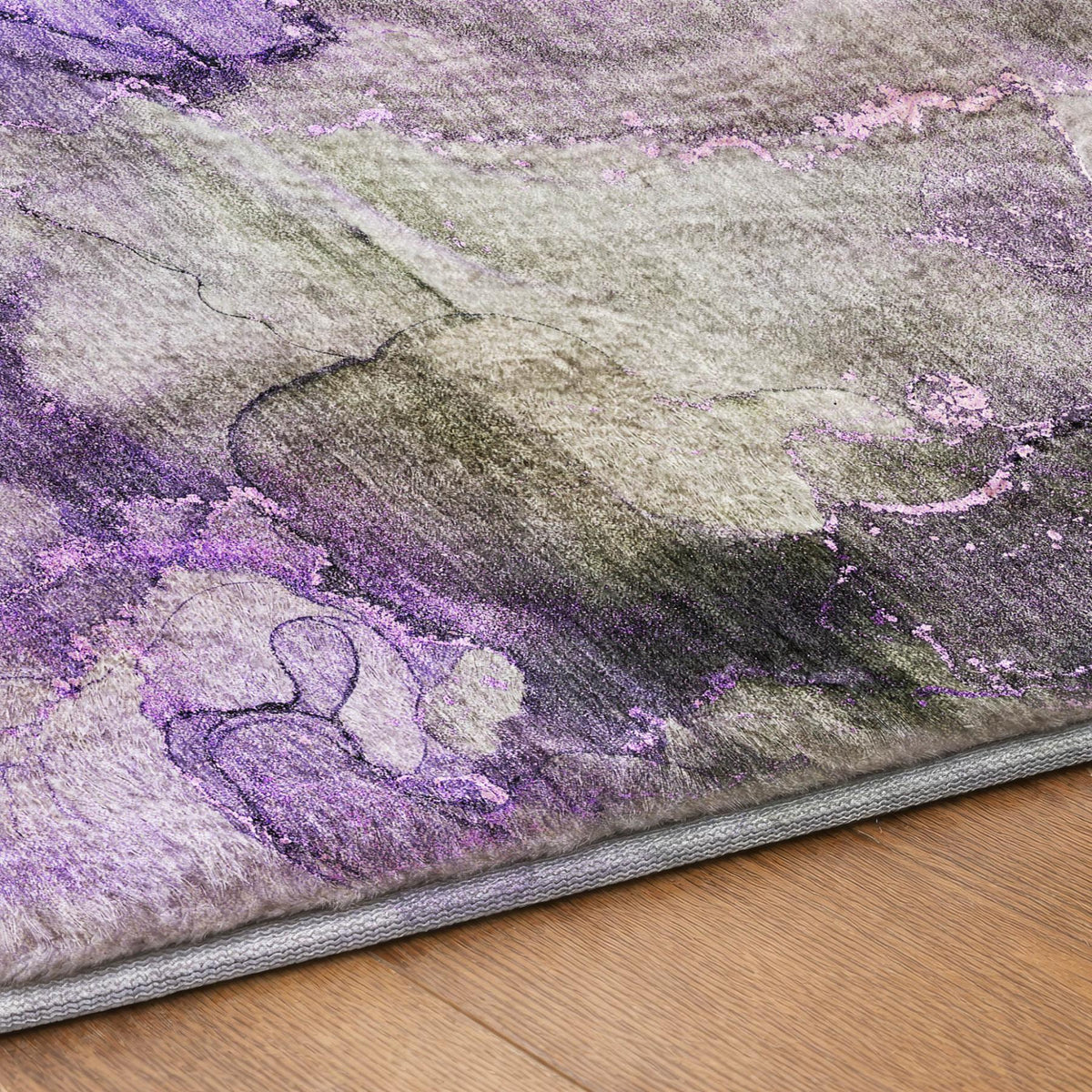 8' X 10' Purple And Lilac Abstract Shag Washable Area Rug With UV Protection - HomeRoots - Flyclothing LLC