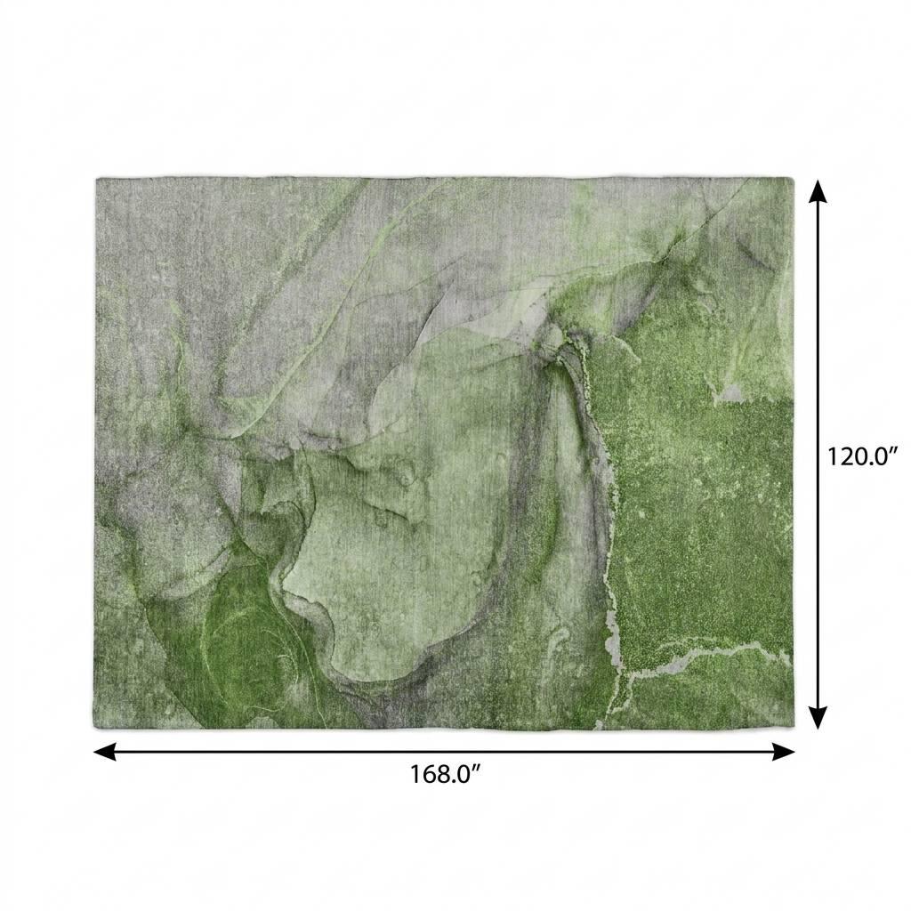 10' X 14' Olive Green And Green Abstract Shag Washable Area Rug With UV Protection - HomeRoots - Flyclothing LLC