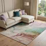 8' X 10' Teal And Brown Abstract Shag Washable Area Rug With UV Protection - HomeRoots - Flyclothing LLC