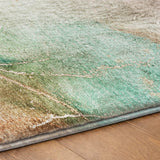 8' X 10' Teal And Brown Abstract Shag Washable Area Rug With UV Protection - HomeRoots - Flyclothing LLC
