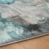5' X 8' Teal And Gray Abstract Shag Washable Area Rug With UV Protection - HomeRoots - Flyclothing LLC