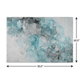 5' X 8' Teal And Gray Abstract Shag Washable Area Rug With UV Protection - HomeRoots - Flyclothing LLC