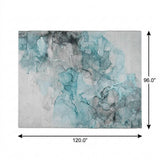 8' X 10' Teal And Gray Abstract Shag Washable Area Rug With UV Protection - HomeRoots - Flyclothing LLC
