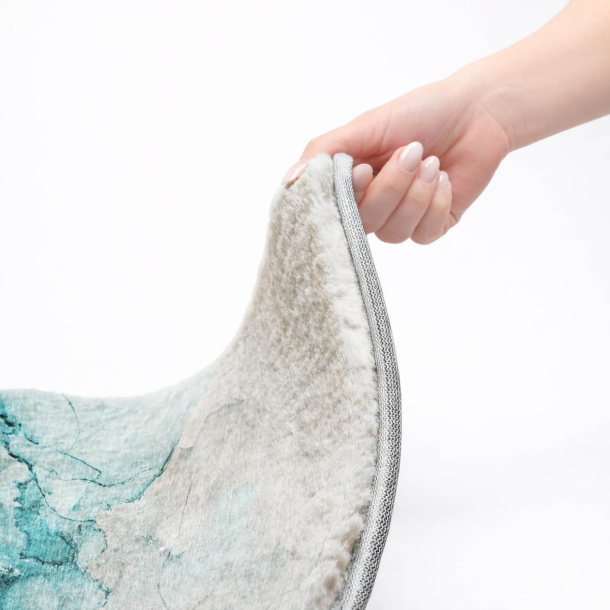 10' X 14' Teal And Gray Abstract Shag Washable Area Rug With UV Protection - HomeRoots - Flyclothing LLC