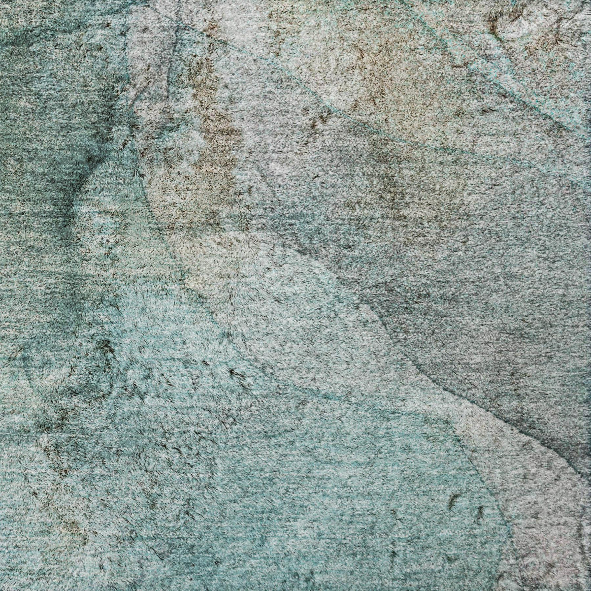 3' X 5' Teal And Gray Abstract Shag Washable Area Rug With UV Protection - HomeRoots - Flyclothing LLC
