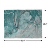 5' X 8' Teal And Gray Abstract Shag Washable Area Rug With UV Protection - HomeRoots - Flyclothing LLC