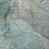 9' X 12' Teal And Gray Abstract Shag Washable Area Rug With UV Protection - HomeRoots - Flyclothing LLC