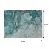 10' X 14' Teal And Gray Abstract Shag Washable Area Rug With UV Protection - HomeRoots - Flyclothing LLC