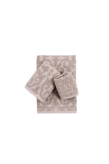 Set of Three Brown Floral Turkish Cotton Towel Set - HomeRoots - Flyclothing LLC