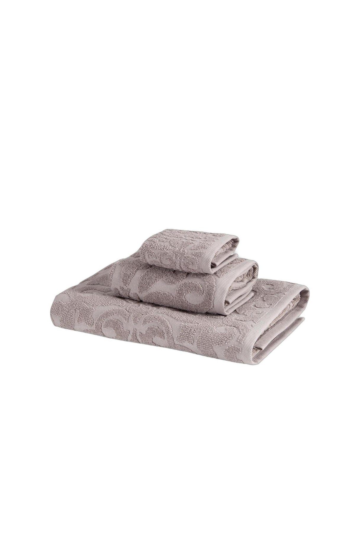Set of Three Brown Floral Turkish Cotton Towel Set - HomeRoots - Flyclothing LLC