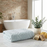 Set of Six Aqua Geometric Turkish Cotton Towel Set - HomeRoots - Flyclothing LLC