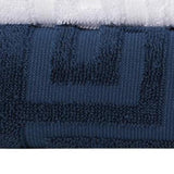 Set of Six White And Navy Blue Greek Key Turkish Cotton Towel Set - HomeRoots - Flyclothing LLC