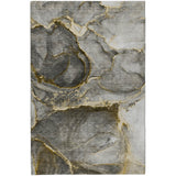 10' X 14' Gold And Gray Abstract Shag Washable Area Rug With UV Protection - HomeRoots - Flyclothing LLC
