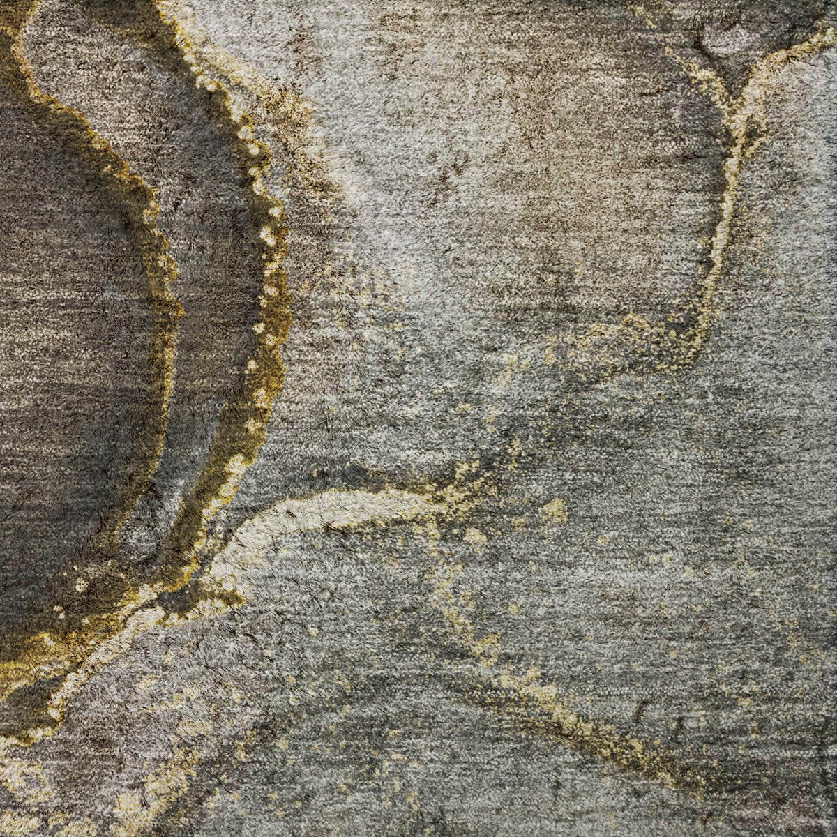 10' X 14' Gold And Gray Abstract Shag Washable Area Rug With UV Protection - HomeRoots - Flyclothing LLC