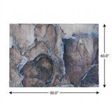 5' X 8' Navy Blue And Denim Blue Abstract Shag Washable Area Rug With UV Protection - HomeRoots - Flyclothing LLC