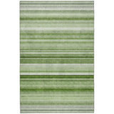 5' X 8' Green And Gray Striped Shag Washable Area Rug With UV Protection - HomeRoots - Flyclothing LLC