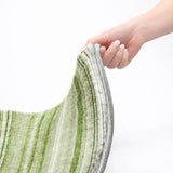 5' X 8' Green And Gray Striped Shag Washable Area Rug With UV Protection - HomeRoots - Flyclothing LLC